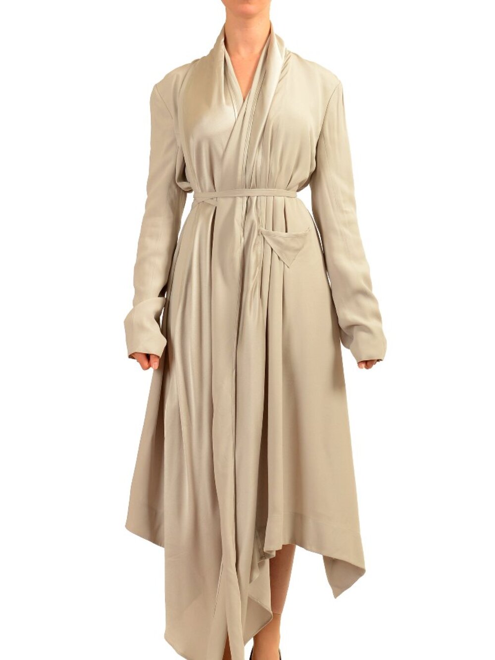 Hugo Boss Women's "Dasuki" Runway Beige Asymmetrical Dress US S IT 40